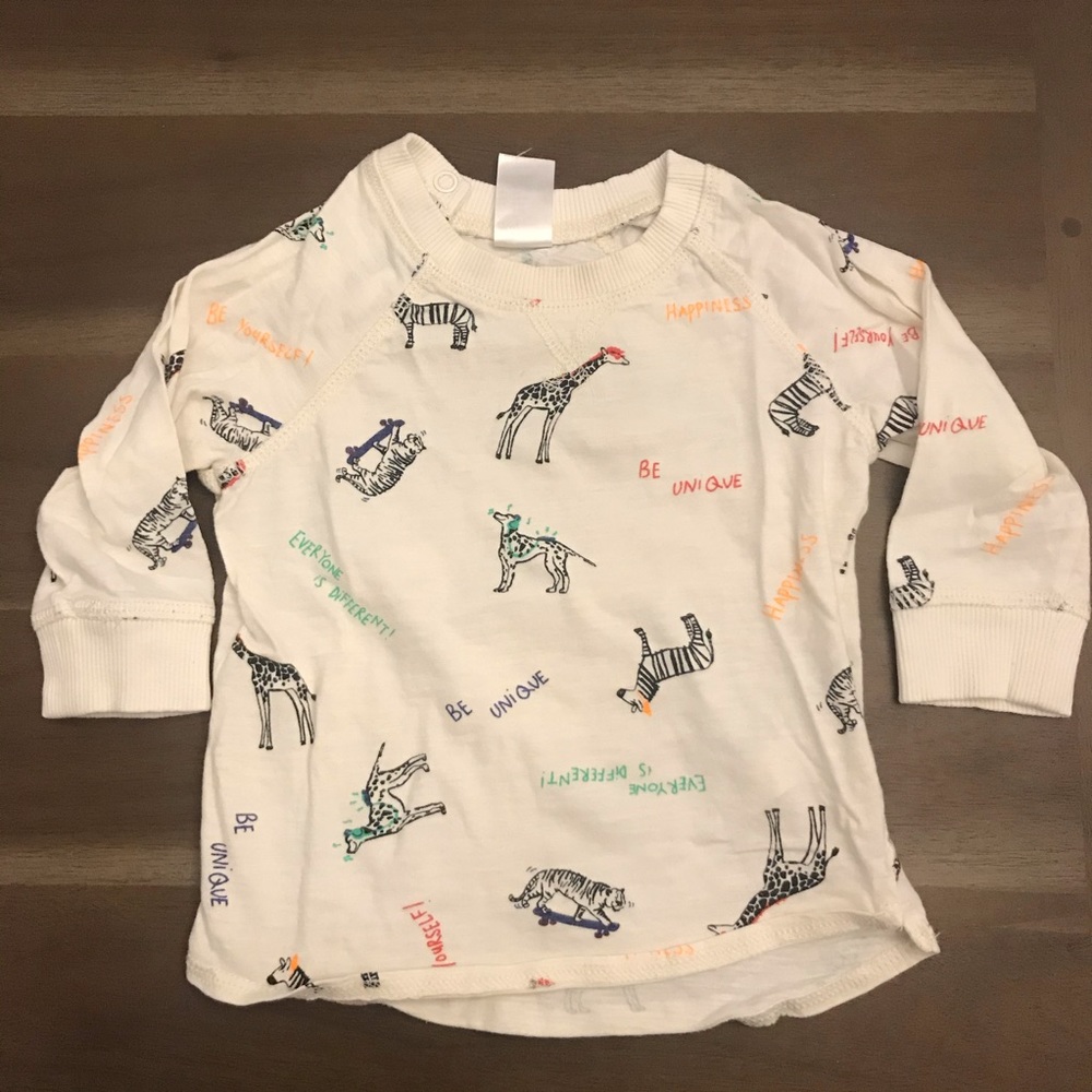 H&M Baby Boy Zoo Animal Long-Sleeve Top